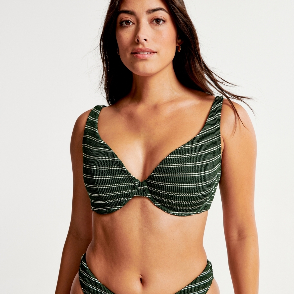 Abercrombie and Fitch Curve Love Tie Strap Underwire Bikini Top Medium